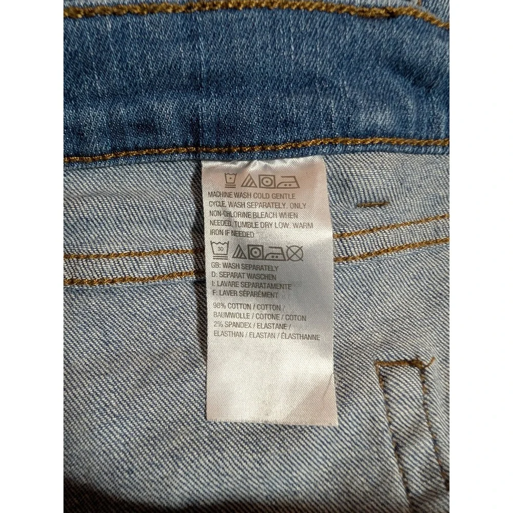 Studio by D&Co Women's Light Wash Patchwork Straight Leg Jeans QVC Comfort 16‎